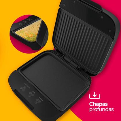 Imagem de Sanduicheira Grill 110V CADENCE SAN400 Preta Chapa MIsteira Tostex Omeleteira