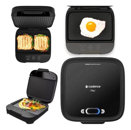 Imagem de Sanduicheira Grill 110V CADENCE SAN400 Preta Chapa MIsteira Tostex Omeleteira