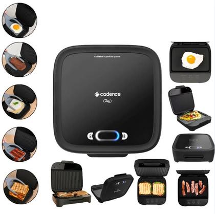 Imagem de Sanduicheira Grill 110V CADENCE SAN400 Preta Chapa MIsteira Tostex Omeleteira