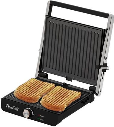 Imagem de Sanduicheira Grill 1200W Best Antiaderente Preto Inox 127V