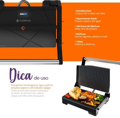 Imagem de Sanduicheira Grill Cadence Multiuso Contrast GRL616