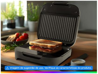 Imagem de Sanduicheira Grill Cadence Preta 750W Antiaderente Click