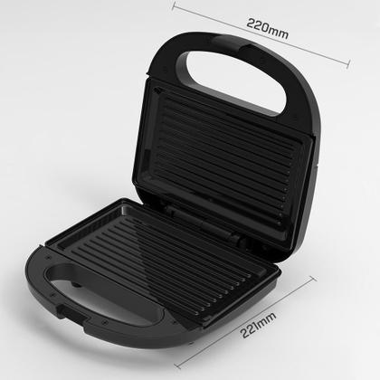 Imagem de Sanduicheira Grill Elétrico HQ 750W Antiaderente Preto HQ-SG003 127V
