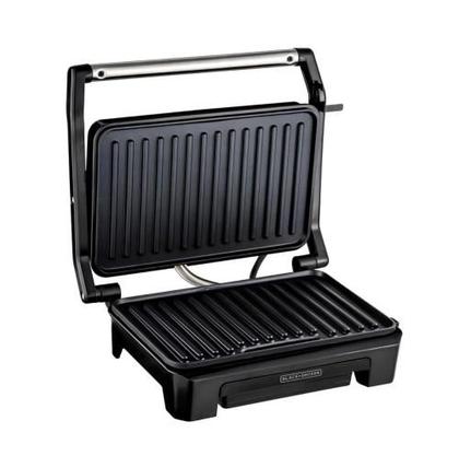 Imagem de Sanduicheira grill elétrico inox 800w black decker com prensa multiuso g1200 127v