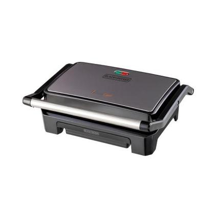 Imagem de Sanduicheira grill elétrico inox 800w black decker com prensa multiuso g1200 127v