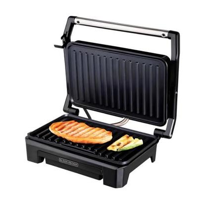 Imagem de Sanduicheira grill elétrico inox 800w black decker com prensa multiuso g1200 127v