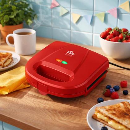 Imagem de Sanduicheira Grill Vermelha 750W Antiaderente Kian 127V
