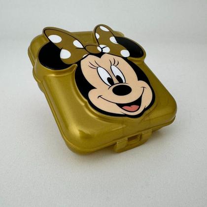 Imagem de Sanduicheira Infantil Minnie Mouse 3D Dourada Escola Relevo