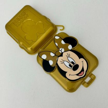 Imagem de Sanduicheira Infantil Minnie Mouse 3D Dourada Escola Relevo