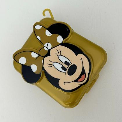 Imagem de Sanduicheira Infantil Minnie Mouse 3D Dourada Escola Relevo