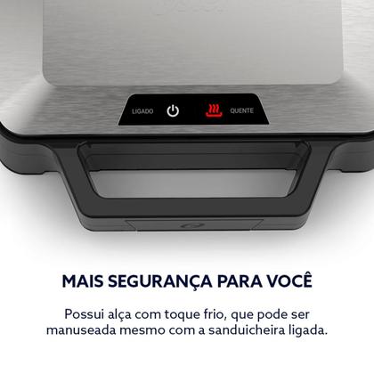 Imagem de Sanduicheira Inox Multiuso Antiaderente 1000W - Oster