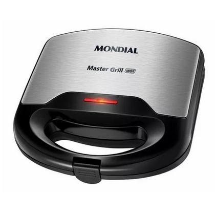 Imagem de Sanduicheira Master Grill Inox Elétrica 2em1 Prática Portátil Revestimento Antiaderente Mondial S20