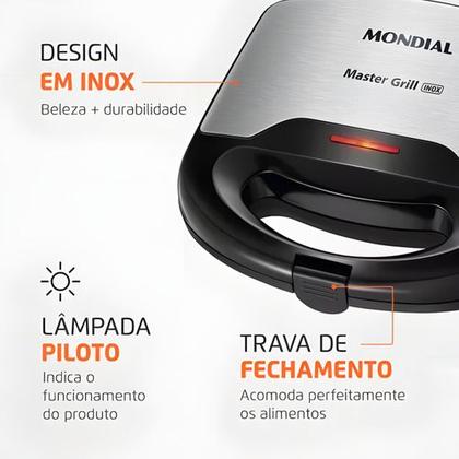 Imagem de Sanduicheira Master Grill Mondial Inox S-20 110v 60hz