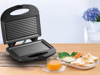 Imagem de Sanduicheira Misteira Tostequeira Tostex Mini Grill Chapa Dupla Elétrica Cook Multilaser 110V