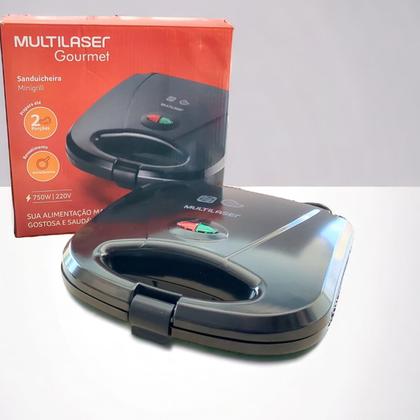 Imagem de Sanduicheira Misteira Tostequeira Tostex Mini Grill Chapa Dupla Elétrica Cook Multilaser 110V