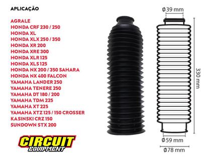 Imagem de Sanfona de Bengala Honda xr 200/ nx 200 (24 Dentes Preta) Circuit