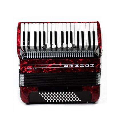 Sanfona Hohner Amica III 72 Baixos e 34 Teclas em Vermelho