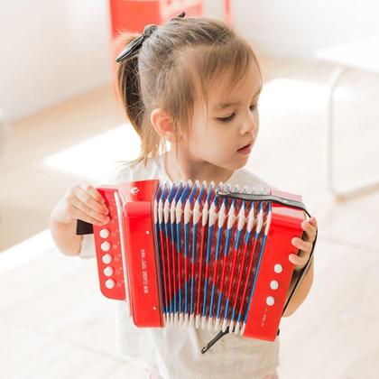 Imagem de Sanfona infantil 3 baixos acordeon mini gaita brinquedo