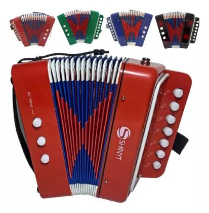 Imagem de Sanfona Infantil Acordeon Gaita 3 Baixos 7 Teclas Mini Colors