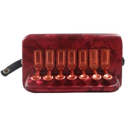 Imagem de Sanfona Infantil Acordeon Gaita 3 Baixos 7 Teclas Mini Vermelho