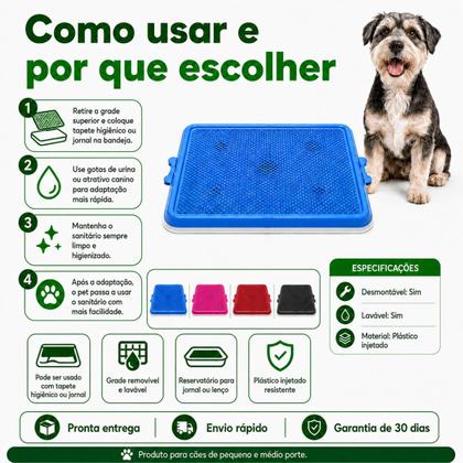 Imagem de Sanitário Canino Lavável Pipi Dog Cães Pequeno Médio Porte 59x48cm Plástico
