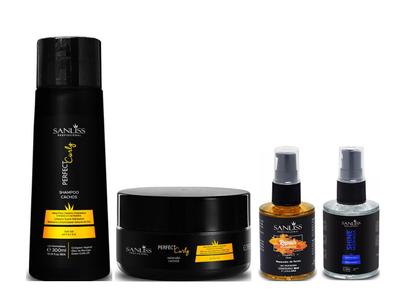 Imagem de Sanliss Perfect Curly Shampoo e Máscara e Repair Macadâmia e Shine Moringa