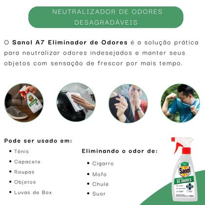 Imagem de Sanol Eliminador de Odores 330ml Neutraliza Cheiros e Elimina 99,9% de Bactérias e Fungos