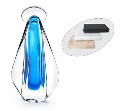 Imagem de Santa De Cristal Murano Azul - Cristais São Marcos Com Base