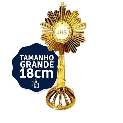 Imagem de Santíssimo Sacramento Ostensório 18cm Metal Dourado Lindo