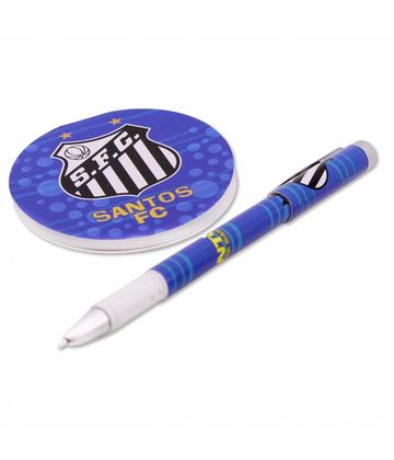 Imagem de Santos kit caneta roller pen com bloco de anotações auto adesivo c1610-4-b