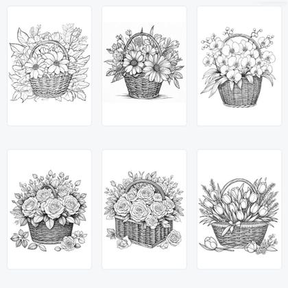 Imagem de São 50 desenhos de vasos e cestos com flores