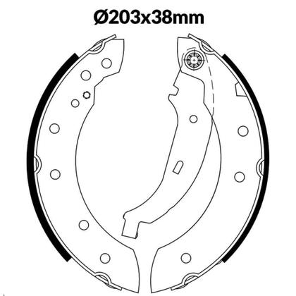 Imagem de Sapata Lona Freio Clio Logan 99 a 2018 Traseira Lucas Cobreq 2663CPA