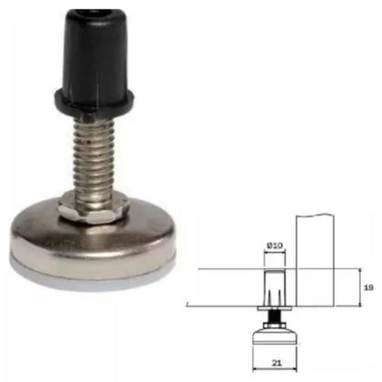 Imagem de Sapata Niveladora Para Móveis 21mm Niquelado Com 4 Peças Embalagem Autosserviço - 06985.0001.10 -SOPRANO