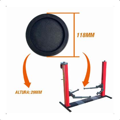 Imagem de Sapata Redonda Para Elevador Automotivo 118mm Com Encaixe