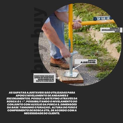 Imagem de Sapata Regulável Andaimes Tubular 1 . Aço -4 Unidades