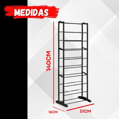 Imagem de Sapateira 10 Andares Vertical Grande Organizador de Sapatos Tênis Chinelos Multiuso Entrada Hall Quarto Closet Prática Resistente