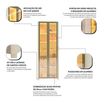 Imagem de Sapateira 2 Portas Reflecta com Pés e Led 100% Mdf