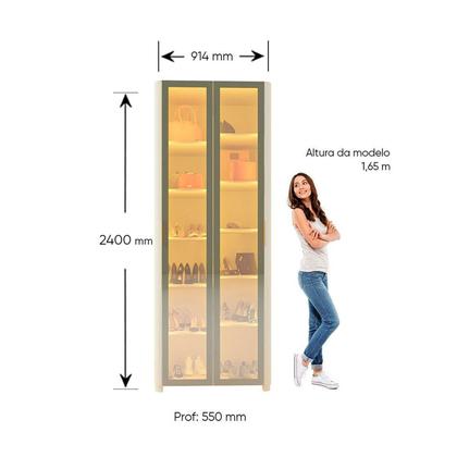 Imagem de Sapateira 2 Portas Reflecta com Pés e Led 100% Mdf