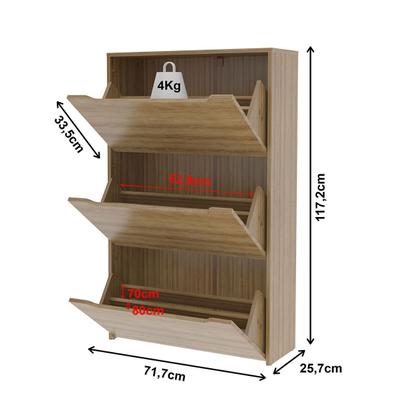 Imagem de Sapateira 3 Portas Branca Sa3405 Amêndoa - Tecno Mobili