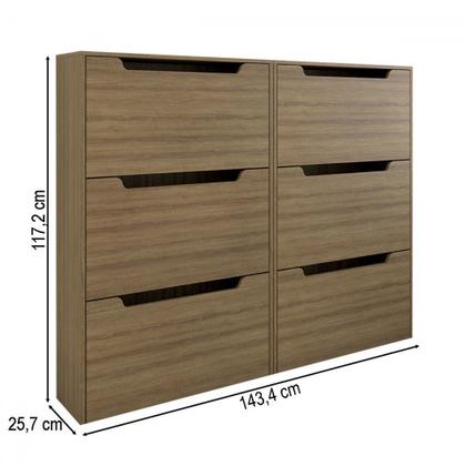 Imagem de Sapateira 6 Portas para 24 Pares Sapato Amêndoa - Panorama Móveis