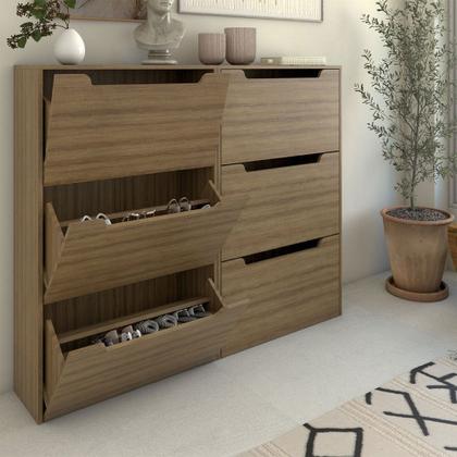 Imagem de Sapateira 6 Portas para 24 Pares Sapato Amêndoa - Panorama Móveis