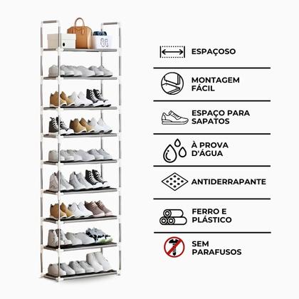 Imagem de Sapateira 9 Prateleiras Organizador Multiuso 27 Pares Sapato