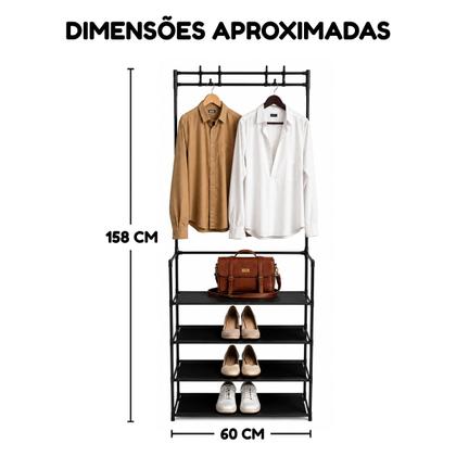 Imagem de Sapateira Arara 4 Andares Multiuso Cabideiro E Organizador Castela