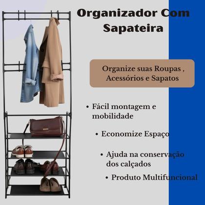 Imagem de Sapateira Arara 4 Andares Multiuso Cabideiro E Organizador Castela