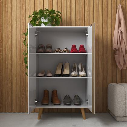Imagem de Sapateira Armário Multiuso com 2 Portas e 3 Prateleiras Organizador para Hall e Entrada Tênis Sapato