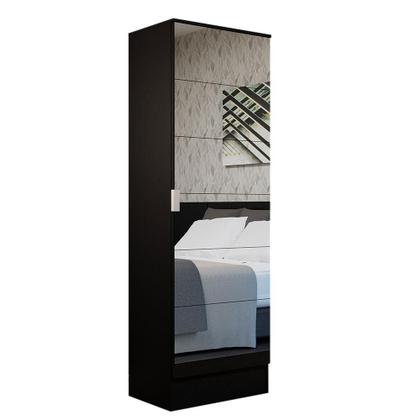 Imagem de Sapateira Armário Multiúso Madesa Isis 1 Porta com Espelhos - Preto