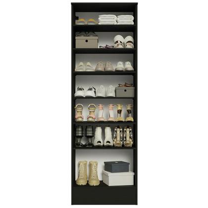 Imagem de Sapateira Armário Multiúso Madesa Isis 1 Porta com Espelhos - Preto