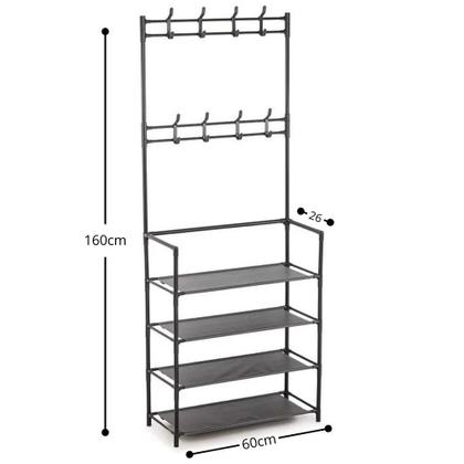 Imagem de Sapateira cabideiro arara multifuncional preta roupas sapato