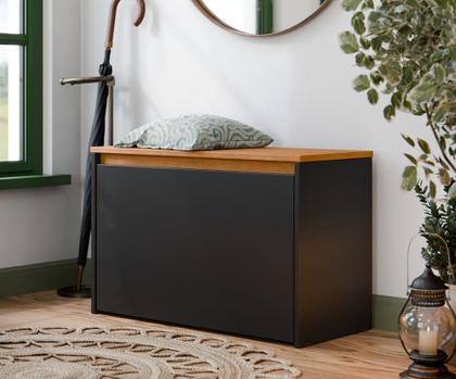 Imagem de Sapateira Caixa Multiuso Sapatos Quarto Banco Sentar Calçadeira para Hall de Entrada Retrô Decoração Charme 1 Porta