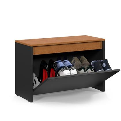 Imagem de Sapateira Caixa Multiuso Sapatos Quarto Banco Sentar Calçadeira para Hall de Entrada Retrô Decoração Charme 1 Porta